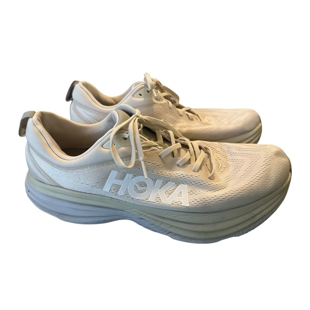 HOKA One One Shoes Men's Bondi 8 Everyday Running Shoes Size US 14D Cream #S32-8 - Picture 14 of 14